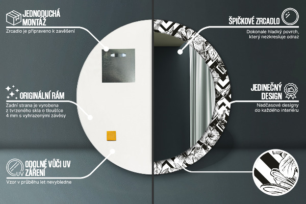 Kerek tükör díszítéssel Kolibrik