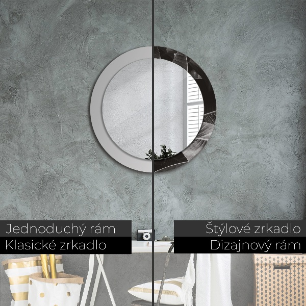 Kerek tükör nyomtatott kerettel Trópusi pálmafák