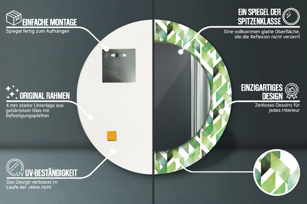 Kerek tükör fali dísz halszálkás