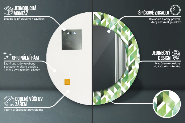 Kerek tükör fali dísz halszálkás