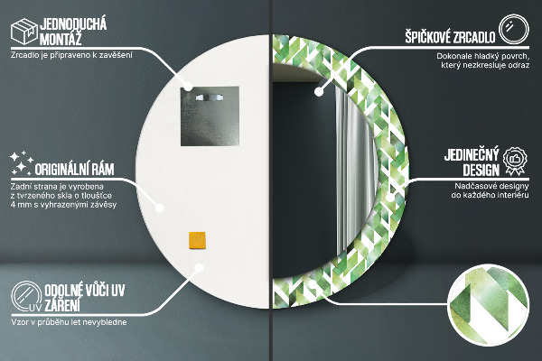 Kerek tükör fali dísz halszálkás