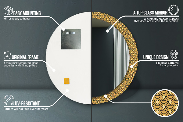 Kerek dísztükör Deco vintage