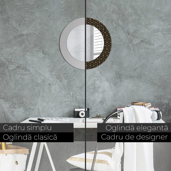 Kerek tükör fali dísz Hatszögletű geometria