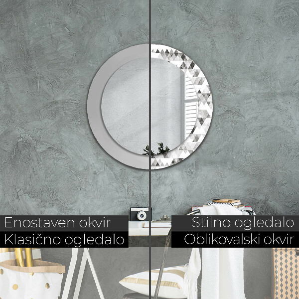 Kerek dísztükör Szivárvány háromszög