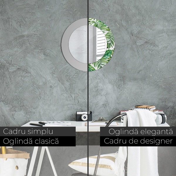 Kerek tükör fali dísz Dzsungel levelei