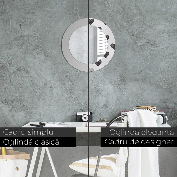 Kerek dísztükör Absztrakt szívek