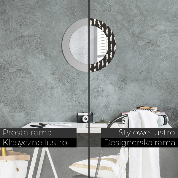 Kerek tükör fali dísz Tollak