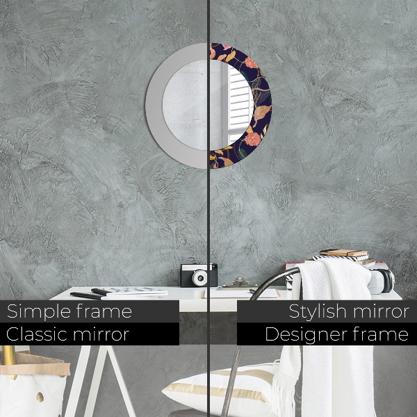 Kerek tükör fali dísz Akvarell növények