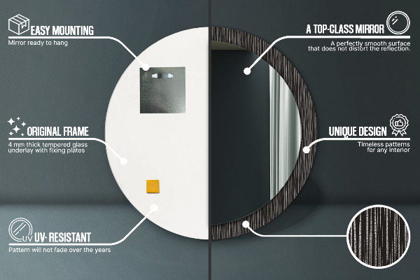 Kerek dísztükör Absztrakt fémes