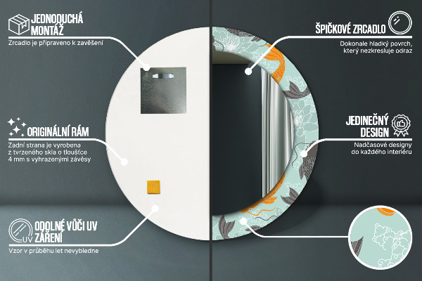 Kerek díszes tükör Kínai ponty