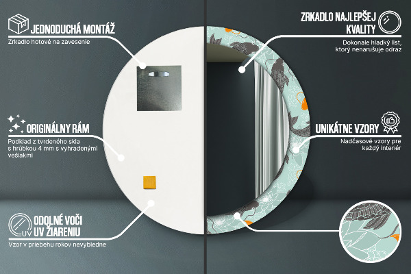 Kerek díszes tükör Kínai ponty