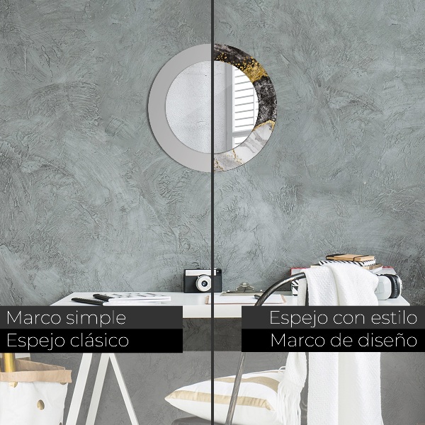 Kerek tükör díszítéssel Márvány és arany