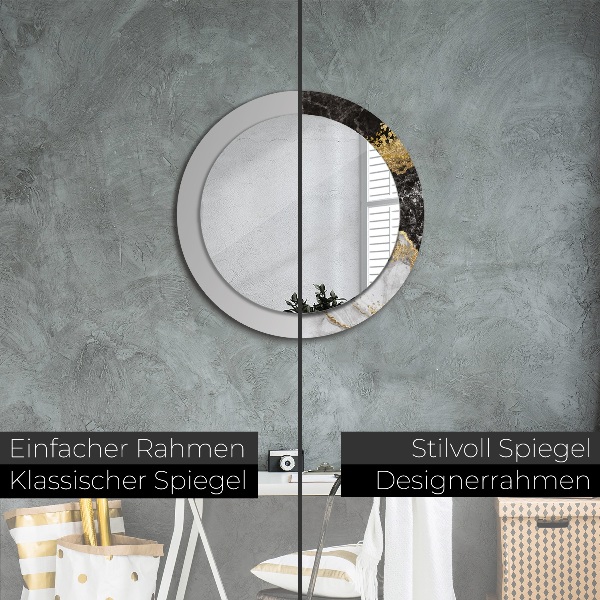 Kerek tükör díszítéssel Márvány és arany