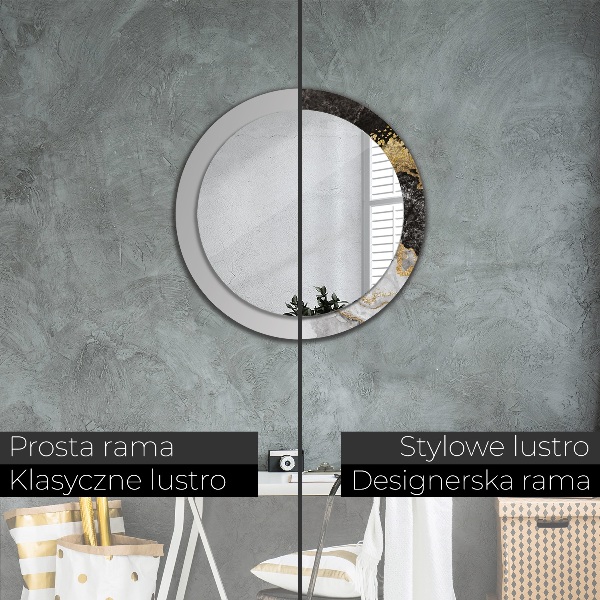 Kerek tükör díszítéssel Márvány és arany