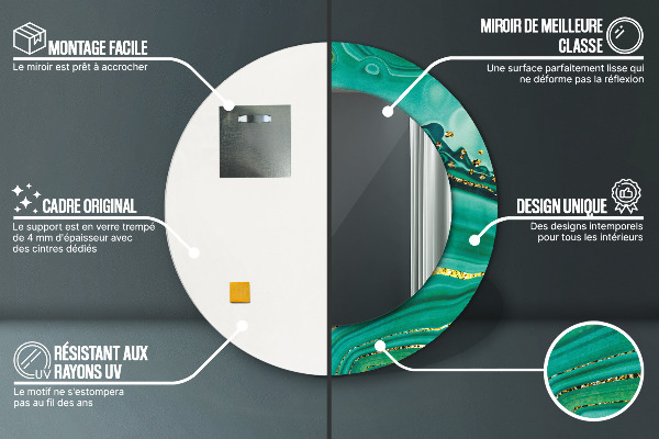 Kerek dísztükör Achát jáspis márvány