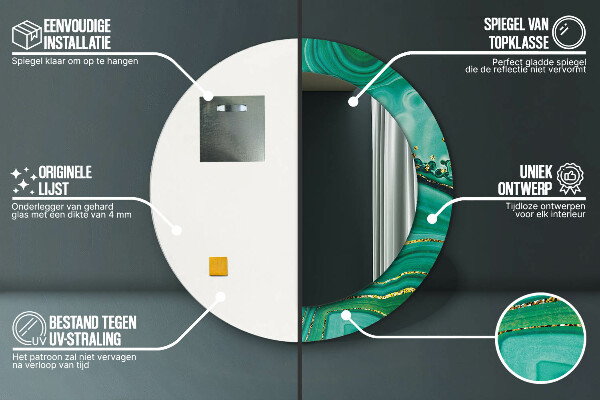 Kerek dísztükör Achát jáspis márvány