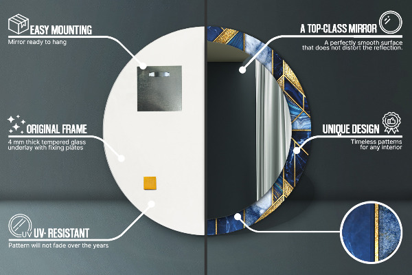 Kerek tükör fali dísz Modern márvány