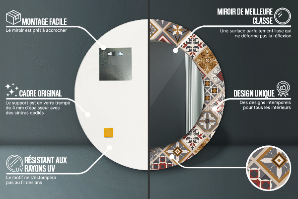 Kerek díszes tükör Török minta