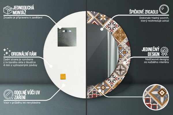 Kerek díszes tükör Török minta