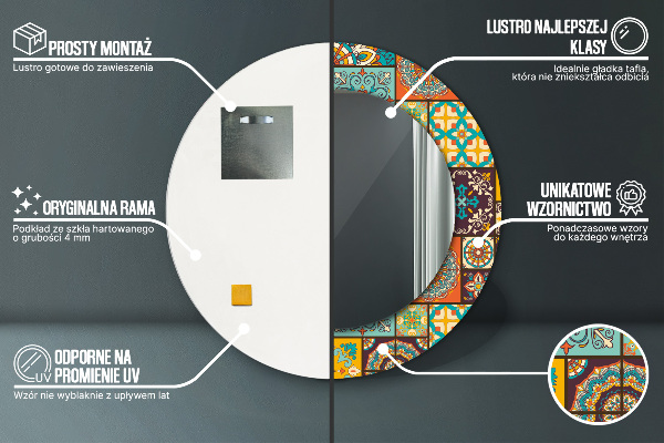 Kerek tükör fali dísz Arab minta