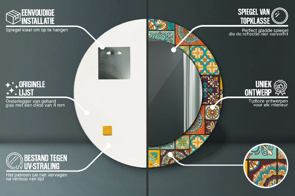 Kerek tükör fali dísz Arab minta