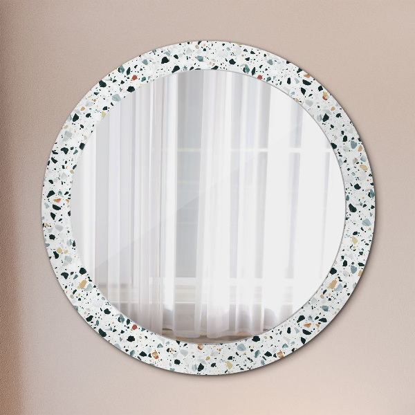 Kerek tükör díszítéssel Természetes kő