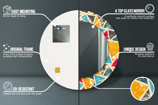 Kerek díszes tükör Retro kompozíció