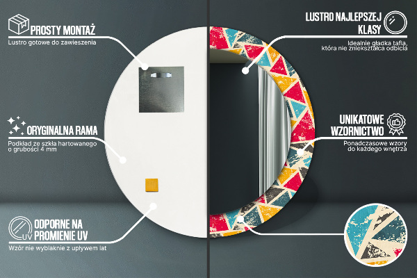 Kerek díszes tükör Retro kompozíció