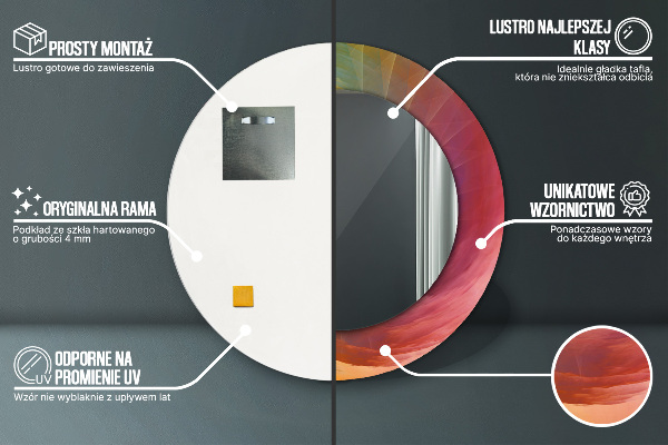 Kerek tükör nyomtatott kerettel Hipnotikus spirál