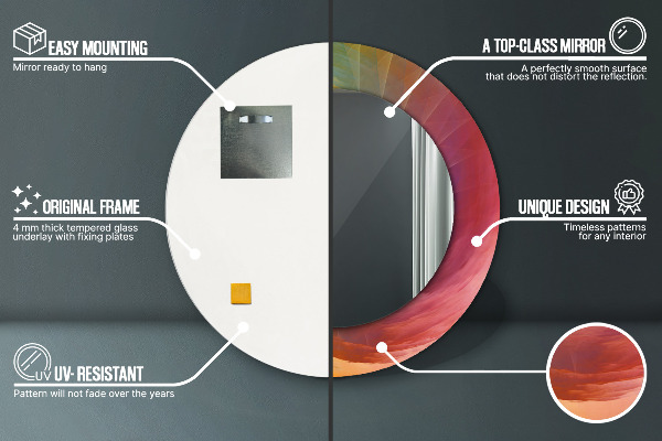 Kerek tükör nyomtatott kerettel Hipnotikus spirál