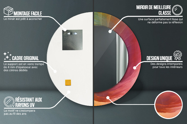 Kerek tükör nyomtatott kerettel Hipnotikus spirál