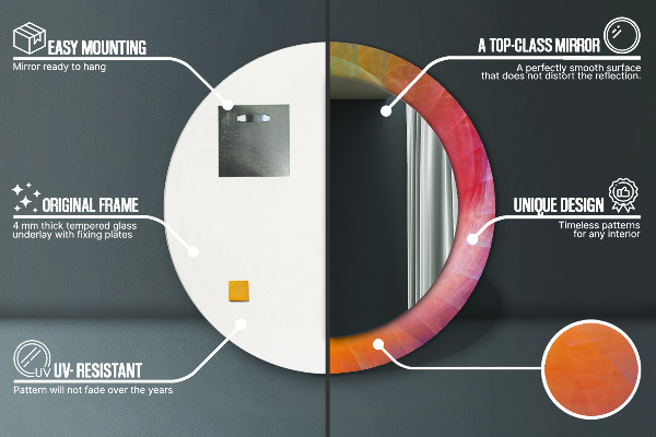 Kerek tükör nyomtatott kerettel Hipnotikus spirál