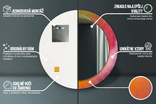 Kerek tükör nyomtatott kerettel Hipnotikus spirál