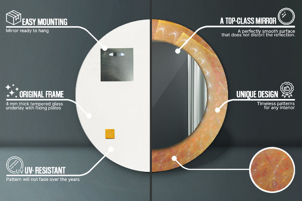 Kerek dísztükör Spirális absztrakció