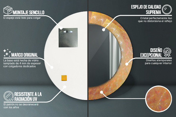 Kerek dísztükör Spirális absztrakció