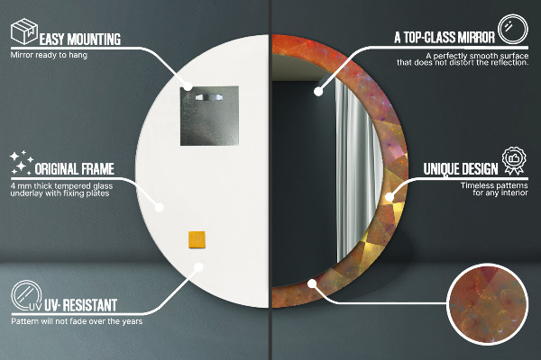 Kerek dísztükör Spirális absztrakció