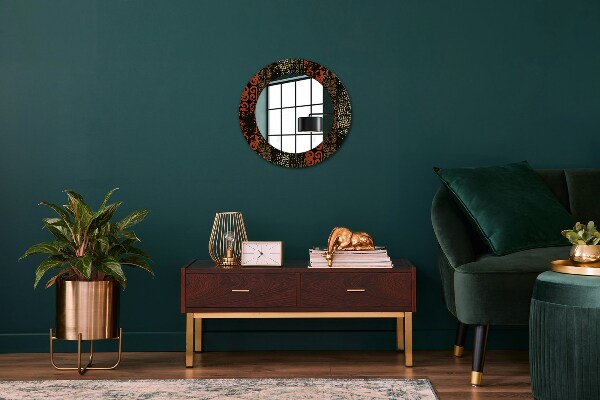 Kerek díszes tükör Grunge absztrakt minta