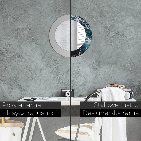 Kerek tükör díszítéssel Viharos tenger