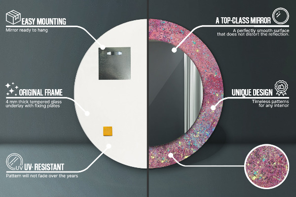 Kerek tükör díszítéssel A színek fesztiválja