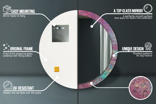 Kerek tükör díszítéssel A színek fesztiválja