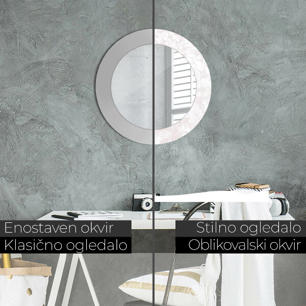 Kerek tükör fali dísz Finom rokokó textúra