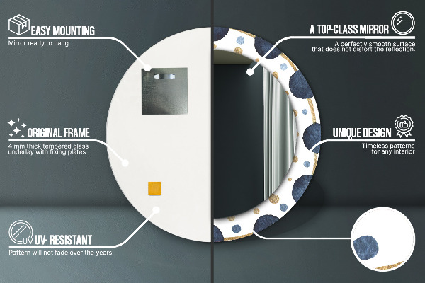 Kerek díszes tükör Hold mandala