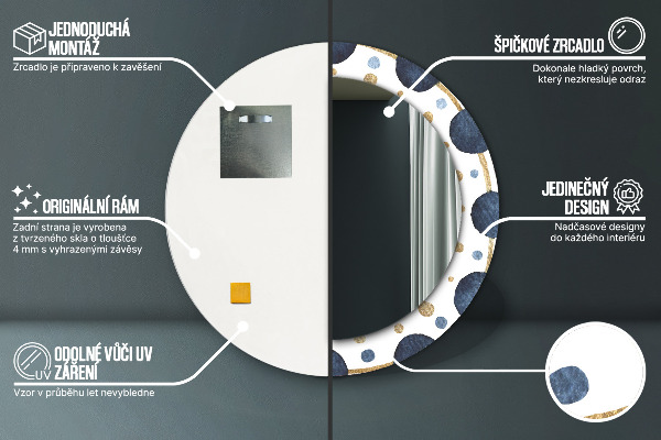 Kerek díszes tükör Hold mandala