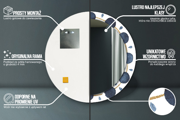 Kerek díszes tükör Hold mandala