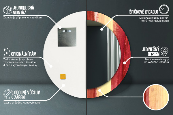 Kerek dísztükör Absztrakt kép