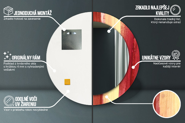 Kerek dísztükör Absztrakt kép