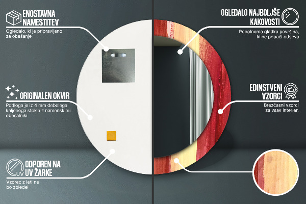 Kerek dísztükör Absztrakt kép