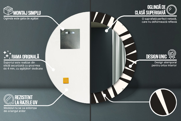Kerek dísztükör Geometria absztrakció