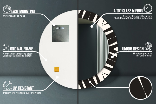 Kerek dísztükör Geometria absztrakció