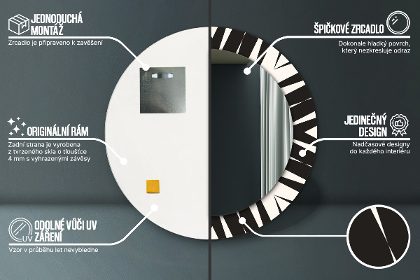 Kerek dísztükör Geometria absztrakció